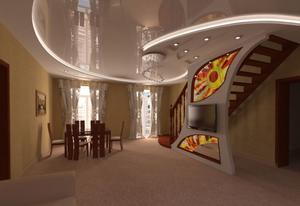 Многоуровневые натяжные потолки